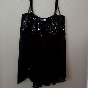 BLACK Sequins SHEER Sexy Nightie Diva 1X/2X LOOK